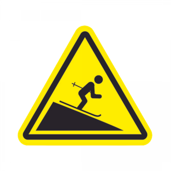 Panneau Triangle DIBOND Danger Skieurs TRI-DIB167